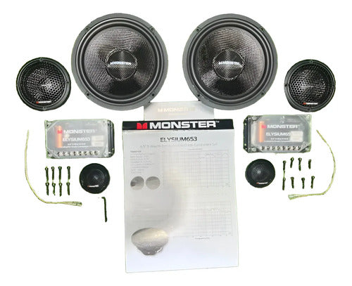 Set De Medios 6.5 Pulgadas 3vias 270w Rms Monster Elysium653
