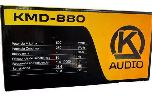 Par Medio Rango Krack Audio 8 Kmd-880 250w Rms/500w Max Color Negro