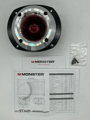 Par Tweeter Driver Spl De 6'' 350w Rms 8 Ohm Monster Stj401