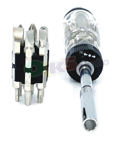 Desarmador Multipuntas Easytool 12 Puntas Intercambiables Extensión 3.5 Plástico