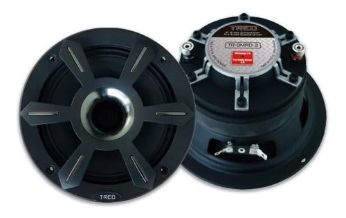 2 Medios Rangos + Driver De 8 Open Show 1350w Treo Tr-8mrd-2 Color Negro