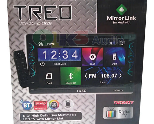 Autoestereo Pantalla 6.2 Television Mirrorlink Treo Treomltv