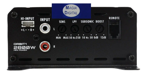 Amplificador Clase D Mini Atomic Orbit1 2800w 1ch Control Color Negro