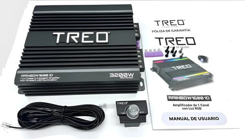 Ampli Clase D 1 Canal 1600w Rms 1ohm Led Treo Rainbow1600.1d