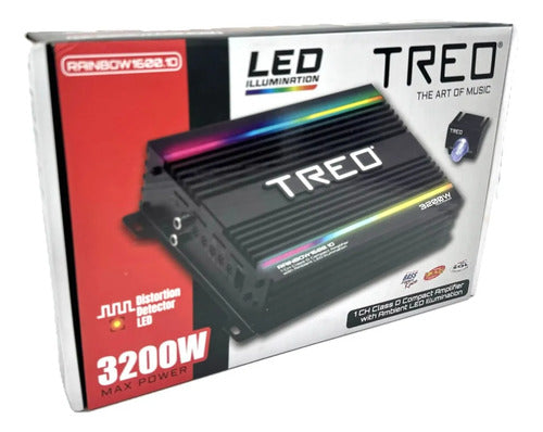 Ampli Clase D 1 Canal 1600w Rms 1ohm Led Treo Rainbow1600.1d