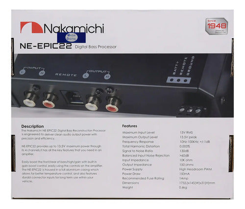 Epicentro Procesador Bajos Nakamichi Ne-epic22 Doble Perilla Color Negro