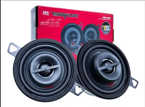 Par Bocinas Coaxiales De 2 Vías Mtx Audio Tnl352 8.89 Cm X 8.89 Cm Negro Con Rojo