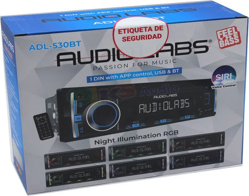 Autoestéreo Audio Labs Multi Color App/bt/usb 50wx4 Adl530bt