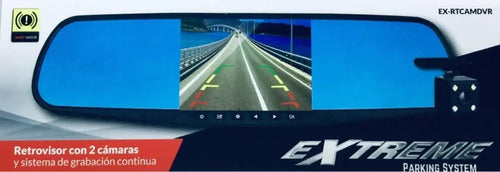Retrovisor Pantalla 4.3 Dvr Y 2 Cámaras Extreme Ex-rtcamdvr