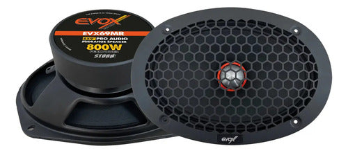 2 Medios Rangos 6x9 400w Rms 8 Ohms Open Show Evox Evx69mr