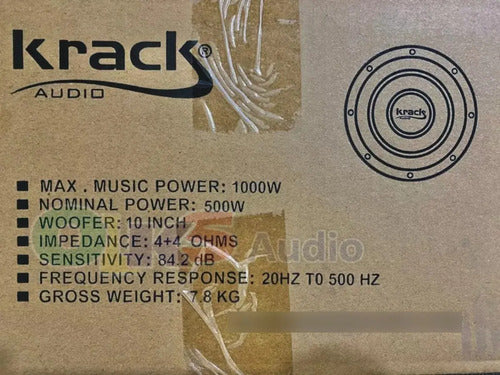 2 Subwoofer De 10'' 4+4 Ohms 500 Watts Rms Krack Kwx-1044