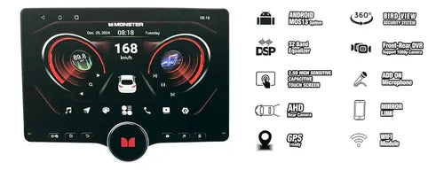 Estereo 1 Din Pantalla 10' Gps Carplay Monster Had310-s10