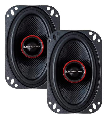 Bocinas Coaxiales 4x6 Pulgadas Monster Auto Ms462c 45w Rms Negro