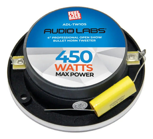 Par Tweeter Bala 4 PuLG. Open Show 300w Audio Labs Adl-tw1os Color Cromo Con Negro