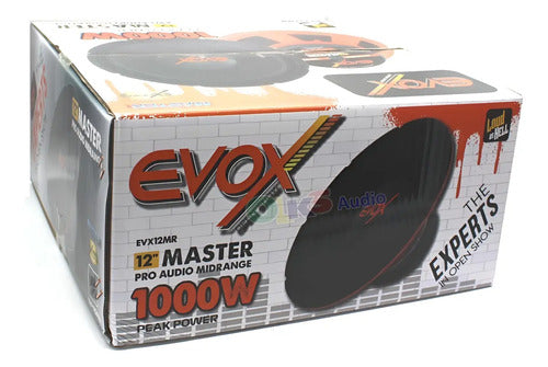 1 Medio Rango De 12 500w. Rms 8 Ohms Open Show Evox Evx12mr Color Negro Con Naranja
