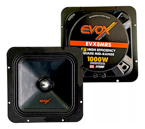 2 Medio Rango Cuadrado De 8'' 500w. Rms 8 Ohms Evox Evx8mrs