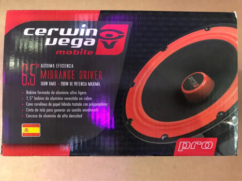 Medio Rango De 6.5 6 1/2 100w. Rms Cerwin Vega Pro Cvmp6.5 Color Negro