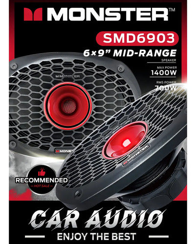 Medio Rango Con Driver 6x9 700w Rms 8 Ohms Monster Smd6903