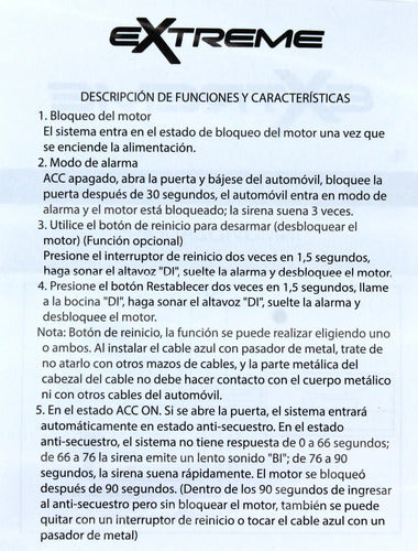 Inmovilizador Anti Asalto Bloqueo De Motor Extreme Ex-hijack