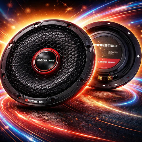 Bocinas Coaxiales 6.5 Pulgadas Monster Auto Ms652c 55w Rms Negro
