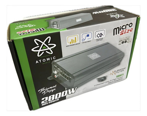 Amplificador Clase D Mini Atomic Orbit1 2800w 1ch Control Color Negro