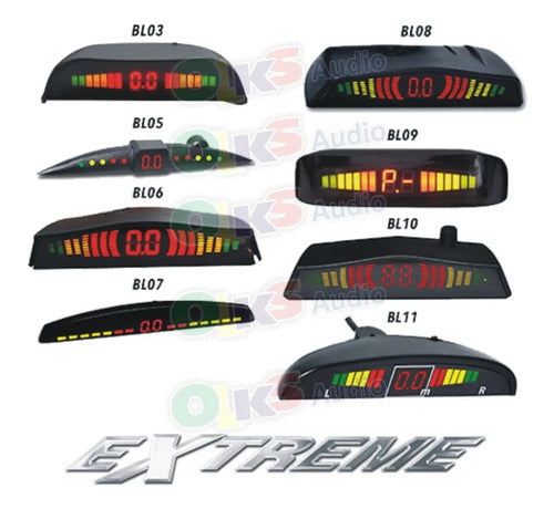 Kit De 4 Sensores De Reversa Universal Carro Display Extreme