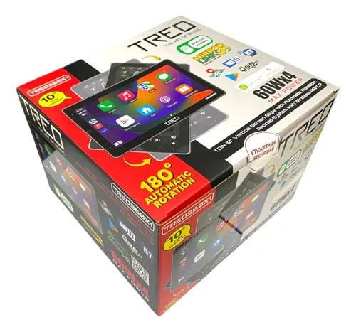 Pantalla Giratoria 1 Din 10 PLG Treo360x1 Wi Fi Car Play Color Negro