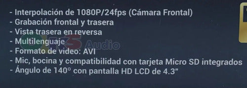 Retrovisor Extreme Ex-rt2dvr Cámara Doble Grabación Hd 140° Visión Nocturna
