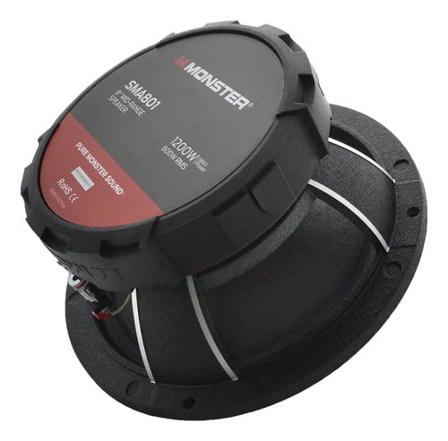 Par Medios Rangos De 8'' 600 Watts Rms 8 Ohms Monster Sma801
