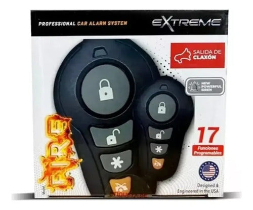 Alarma Automotriz Extreme Fire 2 Controles 17 Funciones