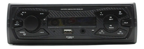 Autoestereo Fm Mp3 Usb Aux Bt Control 2 Rca Atomic Silver300