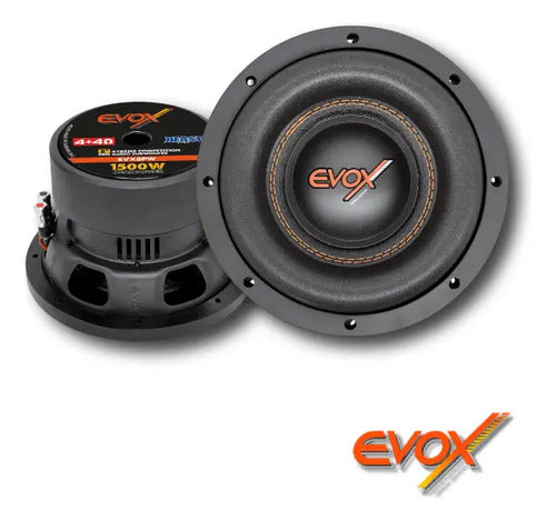 2 Subwoofer 8 Doble Bobina 750w Rms 4+4 Ohms Evox 2-evx8pw Negro Con Naranja