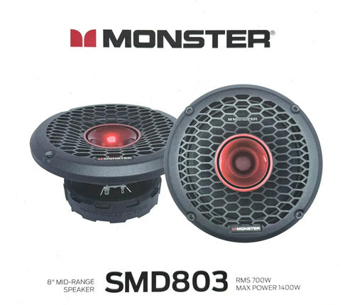 Medio Rango 8 PLG 700w Rms 8 Ohms, Open Show Monster Smd803