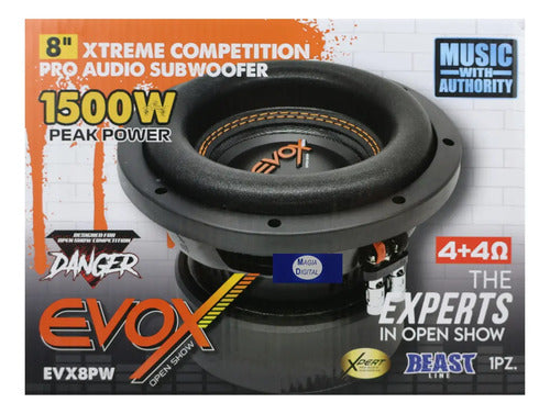 Subwoofer 8 PLG Evox Evx8pw Doble Bobina 1500w Max Color Negro