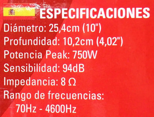 2 Medios Bajos De 10'' Open Show Spl 750w 8 Ohm Mtx Rtx108