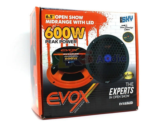 Medio Rango 6.5 300w Rms Luz Led Open Show Evox Sky Evx65led