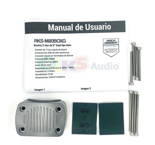 Par De Bocinas Marinas Tipo Torre 8' Rockseries Rks-m80boxg