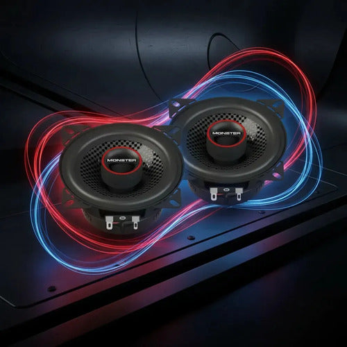 Bocinas Coaxiales De 4 Pulgadas Monster Ms42c 35 W Rms Negro