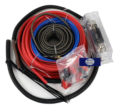 Kit De Cableado Para Instalacion De Amplificador Calibre 8 70% Cobre Libre De Oxigeno Marc