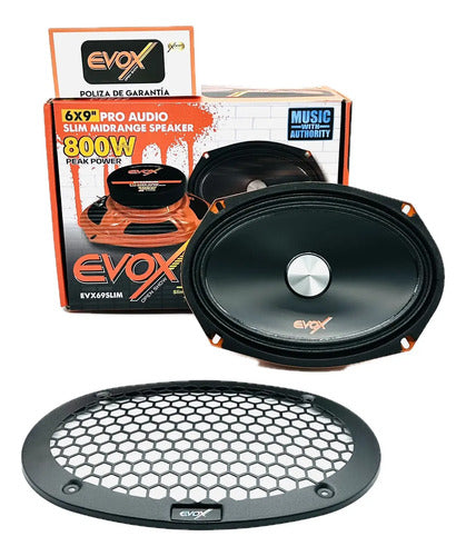 Medio Rango 6x9puLG Evox Evx69slim 800 Watts Linea Slim Color Negro