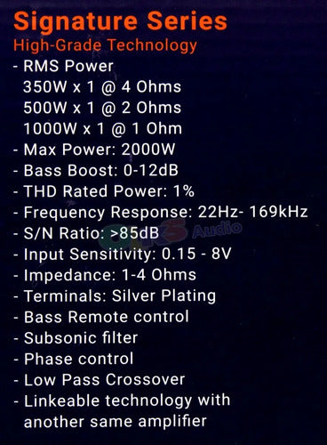 Amplificador 1 Canal Audiolabs Adl-c1100.1d Clase D 2000w Negro