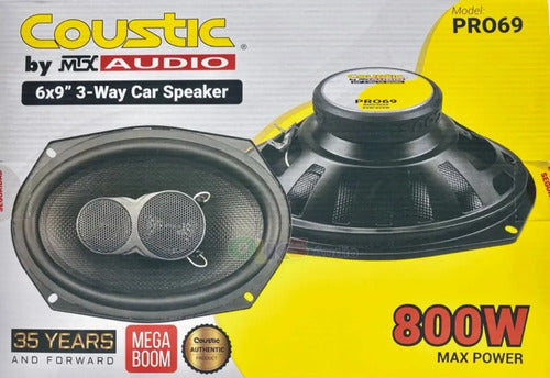 Par Bocinas De 6x9 Pulgada 3 Vias 80 Watts Rms Coustic Pro69