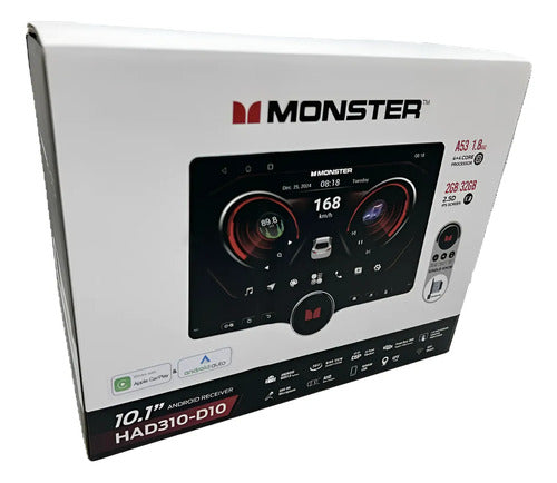 Estéreo Con Pantalla Monster Had310-d10 Con Bluetooth Color Negro
