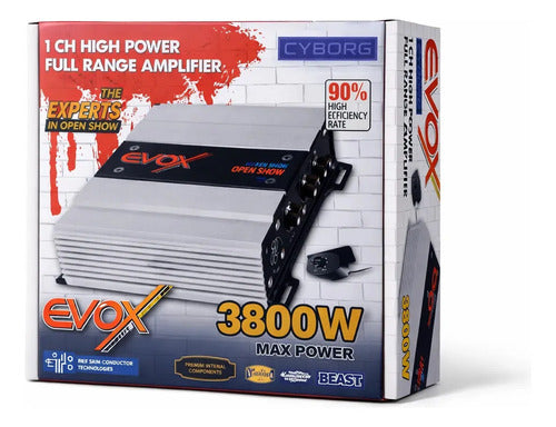 Amplificador Full Range 1 Canal Evox Cyborg 3800w Gris