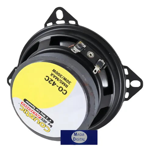 Bocinas 4puLG Coustic Co-42c 2 Vias 300 Watts Color Negro