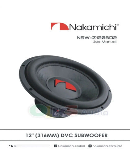 Subwoofer De 12 2 Ohms 600w Rms Nakamichi Nsw-z1206d2 Color Negro Con Rojo
