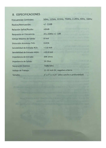 Ecualizador De 7 Bandas Crossover 6 Canales 8v Krack Keq-770