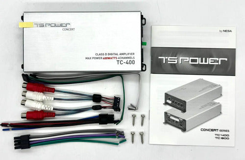 Mini Amplificador De 4 Canales Del Tamaño De Un Billete Clase D Rango Completo 400 Watts T