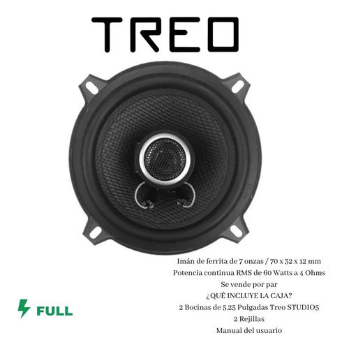 Treo Multimedia Studio 5 Bocinas Negras 2 Unidades De 600w