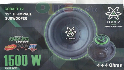 Subwoofer De 12 750 Watts Rms 4 Ohms Atomic Audio Cobalt 12 Color Negro